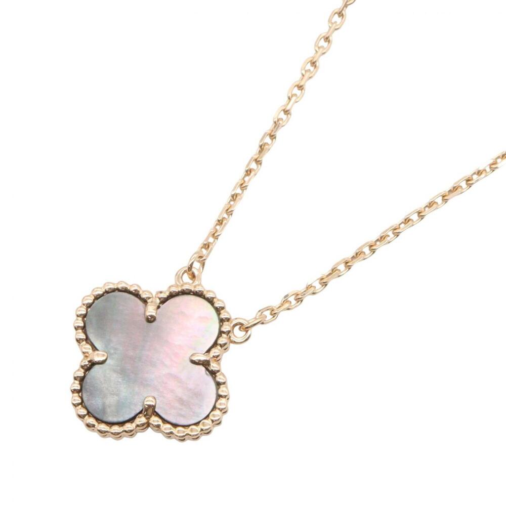 Van Cleef & Arpels Vintage Alhambra Grey Mother-of-Pearl Necklace, 18K Pink G...